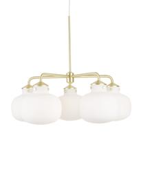 Suspension en verre Raito, Blanc opalescent, couleur laiton