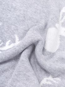 Federa reversibile fatta a maglia fine Foresta, 100% cotone, Bianco crema, grigio chiaro Bordino: rosso, Larg. 30 x Lung. 50 cm
