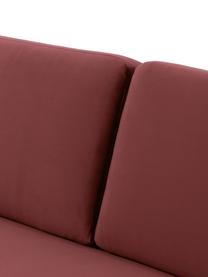 Sofa z aksamitu  z metalowymi nogami Fluente (3-osobowa), Tapicerka: aksamit (wysokiej jakości, Nogi: metal malowany proszkowo, Rdzawoczerwony, S 196 x G 85 cm