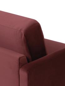 Samt-Sofa Fluente (3-Sitzer) in Rostrot mit Metall-Füßen, Bezug: Samt (Hochwertiger Polyes, Gestell: Massives Kiefernholz, Füße: Metall, pulverbeschichtet, Webstoff Muster, B 196 x T 85 cm