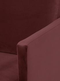 Samt-Sofa Fluente (3-Sitzer) in Rostrot mit Metall-Füssen, Bezug: Samt (Hochwertiger Polyes, Gestell: Massives Kiefernholz, Webstoff Muster, B 196 x T 85 cm
