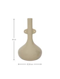 Handgefertigte Vase Figure aus Steingut, Steingut, Beige, glänzend, Ø 24 x H 41 cm