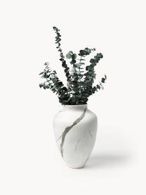 Ručne vyrobená váza Latona, Kamenina, Biela , sivá mramorovaná, Ø 21 x V 30 cm
