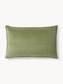 Coussin canapé en velours côtelé Lennon, Velours côtelé vert olive, larg. 50 x long. 80 cm