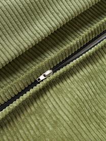 Poduszka ze sztruksu Lennon, Tapicerka: sztruks (92% poliester, 8, Oliwkowozielony sztruks, S 80 x D 50 cm
