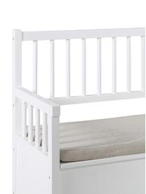 Banc blanc avec rangement Emma, Blanc, beige, larg. 90 x haut. 85 cm