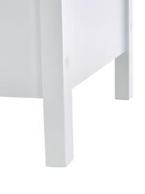 Banc blanc avec rangement Emma, Blanc, beige, larg. 90 x haut. 85 cm