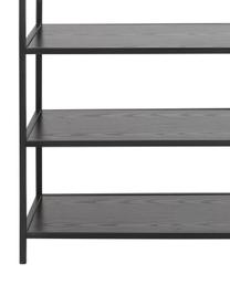 Estantería Seaford, Estantes: tablero de fibras de dens, Estructura: metal con pintura en polv, Negro, An 114 x Al 78 cm