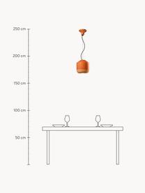 Lámpara de techo artesanal pequeña Bellota, Pantalla: cerámica, Anclaje: aluminio con pintura en p, Cable: cubierto en tela, Naranja, Ø 24 x Al 25 cm