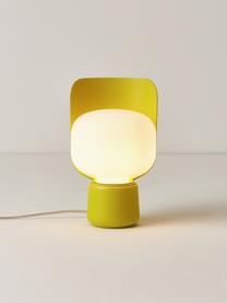 Malá stolní lampa Blom, ručně vyrobená, Bílá, světle zelená, Ø 15 cm, V 24 cm
