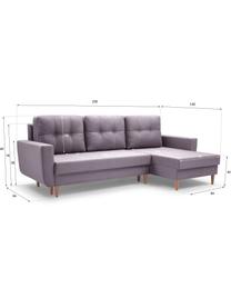 Sofa narożna z funkcją spania i miejscem do przechowywania Neo (4-osobowa), Tapicerka: 100% poliester, Jasny szary, S 230 x G 140 cm