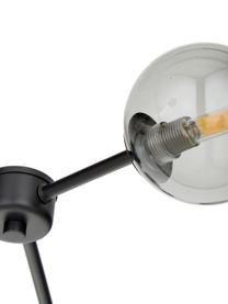 Lampada grande da soffitto Aurelia, Struttura: metallo verniciato a polv, Baldacchino: metallo verniciato a polv, Grigio trasparente, nero, Larg. 110 x Alt. 32 cm