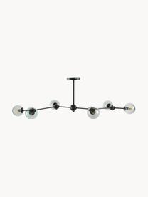 Lampada grande da soffitto Aurelia, Struttura: metallo verniciato a polv, Baldacchino: metallo verniciato a polv, Grigio trasparente, nero, Larg. 110 x Alt. 32 cm