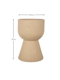 Macetero grande en look madera Tam Tam, Plástico, Arena, Ø 21 x Al 33 cm