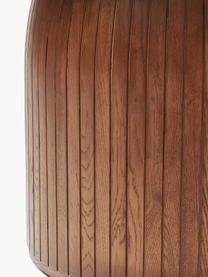 Mesa de comedor redonda con tablero de mármol Nelly, Ø 115 cm, Tablero: mármol, Patas: madera de mango, madera d, Mármol blanco, madera de mango oscura, Ø 115 cm