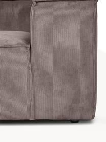Diván sofá de pana Lennon, Tapizado: pana (92% poliéster, 8% p, Estructura: madera de pino maciza, ma, Patas: plástico, Pana gris pardo, An 119 x F 180 cm, chaise longue izquierda