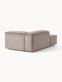 Chaise longue hoekmodule Lennon van corduroy, Bekleding: corduroy (92% polyester, , Frame: massief grenenhout, multi, Poten: kunststof Dit product is , Corduroy taupe, B 119 x D 180 cm, hoekdeel rechts