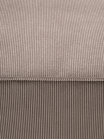 Diván sofá de pana Lennon, Tapizado: pana (92% poliéster, 8% p, Estructura: madera de pino maciza, ma, Patas: plástico Este producto es, Pana gris pardo, An 119 x F 180 cm, chaise longue derecha