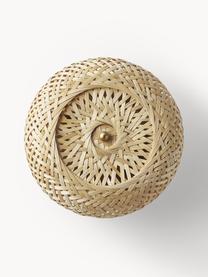 Design wandlamp Evelyn van bamboehout, naturel, Lampenkap: bamboe, Lichtbruin, goudkleurig, Ø 25 cm, D 10 cm