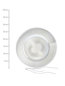 Platos llanos de vidrio con relieves Luce, 6 uds., Vidrio, Transparente, Ø 28 x Al 2 cm