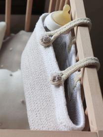 Ručne vyrobený detský úložný kôš na zavesenie Maria, 97 % bavlna, 3 % umelé vlákno, Hnedosivá, biela, Š 25 x V 10 cm