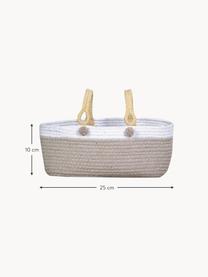 Cesta infantil artesanal para colgar Maria, 97% algodón, 3% fibra sintética, Greige, blanco, An 25 x Al 10 cm