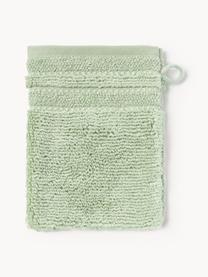 Guanti da bagno con bordo rigato Luxe 2 pz, Verde salvia, Guanti da bagno, Larg. 16 x Lung. 22 cm