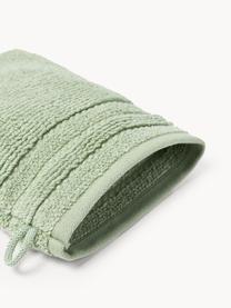 Guanti da bagno con bordo rigato Luxe 2 pz, Verde salvia, Guanti da bagno, Larg. 16 x Lung. 22 cm