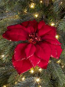 Kerstboomhanger Poinsettia, 2 stuks, Polyester, Rood, Ø 24 x H 7 cm