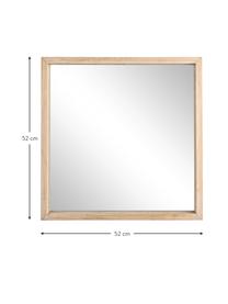 Miroir mural avec cadre en bois Tiziano, Beige, larg. 52 x haut. 52 cm