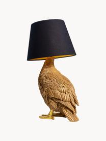 Grosse Design Tischlampe Duck, Lampenschirm: Baumwolle, Goldfarben, Schwarz, B 31 x H 58 cm