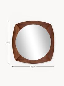 Wandspiegel Emory, Rahmen: PVC-Furnier, Spiegelfläche: Spiegelglas, Rückseite: Mitteldichte Holzfaserpla, Dunkles Holz, B 70 x H 70 cm