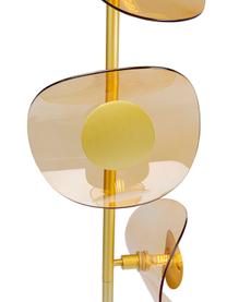 Lampada da terra in vetro e metallo Mariposa, Paralume: vetro, Base della lampada: acciaio rivestito, Dorato, Ø 25 x Alt. 160 cm