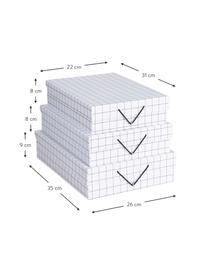 Aufbewahrungsboxen-Set Bessie, 3-tlg., Weiß, Schwarz, Set mit verschiedenen Größen