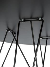 Runder Esstisch XZ3 mit Trestle Beinen, Tischplatte: Mitteldichte Holzfaserpla, Beine: Stahldraht, lackiert, Schwarz, Ø 120 x H 74 cm