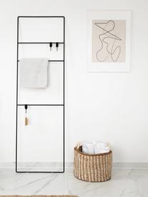 Metalen handdoekrek Estina, Staal, gepoedercoat, Zwart, B 55 x H 180 cm