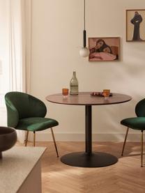 Table de salle à manger ronde Menorca, tailles variées, Bois de noyer, noir, Ø 100 cm