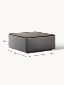 Sofa-Hocker Lennon mit Stauraum, Bezug: 100 % Polyester Der strap, Tablett: Eichenholz, Spannplatte m, Gestell: Spanplatte, mitteldichte , Füße: Kunststoff Dieses Produkt, Webstoff Anthrazit, dunkles Eichenholz, B 88 x T 88 cm