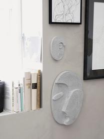 Wandobjekt Face in Grau, Zement, Grau, 22 x 32 cm