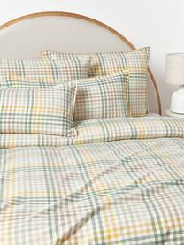 Geruite flanellen kussenhoes Eli, Weeftechniek: flanel, Groen, geel, B 60 x H 70 cm