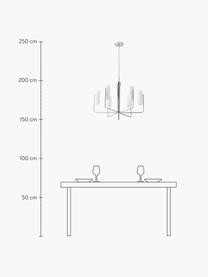 Große Pendelleuchte Vivian, Lampenschirm: Glas, Baldachin: Metall, beschichtet, Silberfarben, Ø 65 x H 88 cm