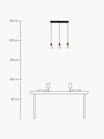 Závěsné svítidlo z ručně foukaného opálového skla Milford Mini, Bílá, černá, Š 52 cm, V 14 cm