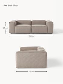 Sofá modular Lennon (3 plazas), Tapizado: 100% poliéster Alta resis, Estructura: madera contrachapada de p, Patas: plástico Este producto es, Tejido taupe, An 238 x F 119 cm