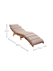 Holz-Gartenliege Sun Waver mit Polsterauflage, Akazienholz, lackiert, Akazienholz, Beige, B 54 x L 188 cm