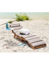 Holz-Gartenliege Sun Waver mit Polsterauflage, Akazienholz, lackiert, Akazienholz, Beige, B 54 x L 188 cm