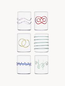 Set de vasos artesanales Deco' Arlecchino, 6 uds., Vidrio de borosilicato, Transparente, multicolor, Ø 7 x Al 9 cm, 300 ml
