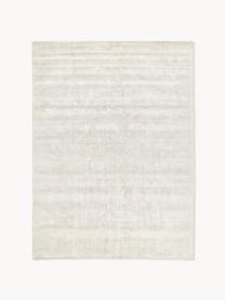 Tappeto in viscosa fatto a mano Jane, Retro: 100% cotone, Bianco latte, Larg. 400 x Lung. 500 cm (taglia XXL)