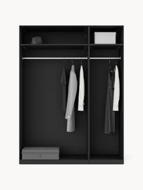 Armoire modulaire à portes battantes Simone, larg. 150 cm, plusieurs variantes, Aspect bois de noyer, noir, Premium Interior, larg. 150 x haut. 236 cm