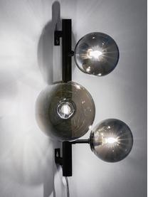 Nástenná lampa so zástrčkou Molekyl, Čierna, sivá
