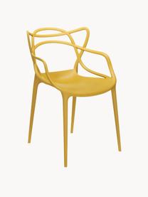 Krzesło z podłokietnikami Masters, 2 szt., Tworzywo sztuczne, Słoneczny żółty, S 57 x W 47 cm